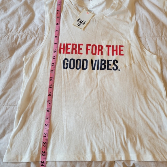 Billa Bong women's graphic "Here for the Good Vibes" sleeveless t-shirt size Med - Picture 6 of 9